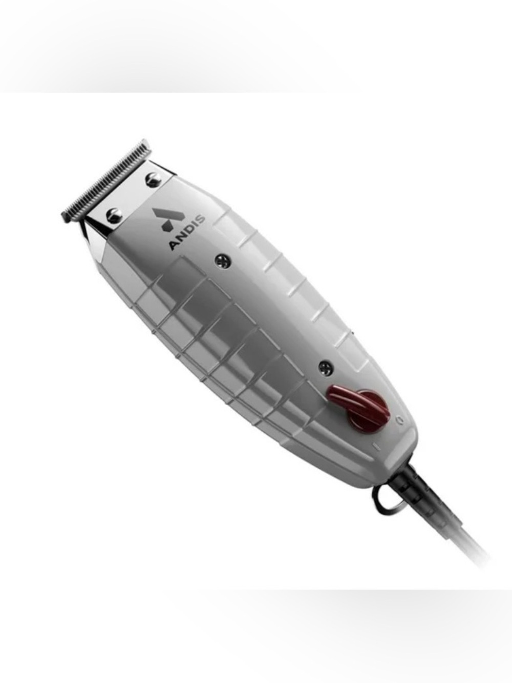 New- Andis Silver Corded T-Blade Trimmer with Red Accent